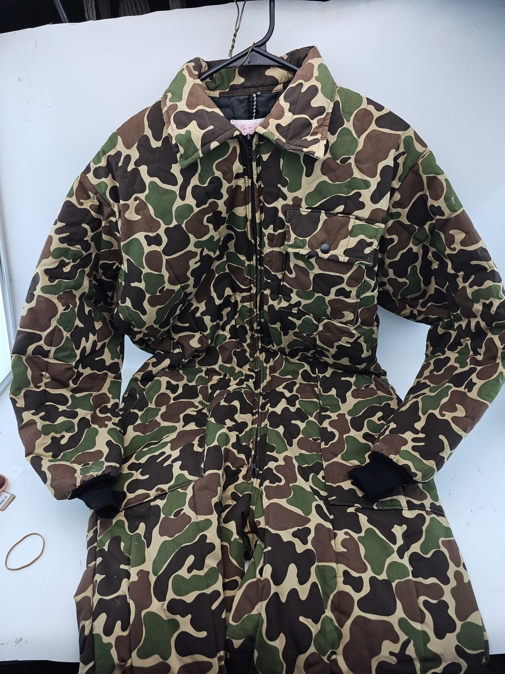 Quilted Camouflage Field Coveralls - Green Camo Made In USA